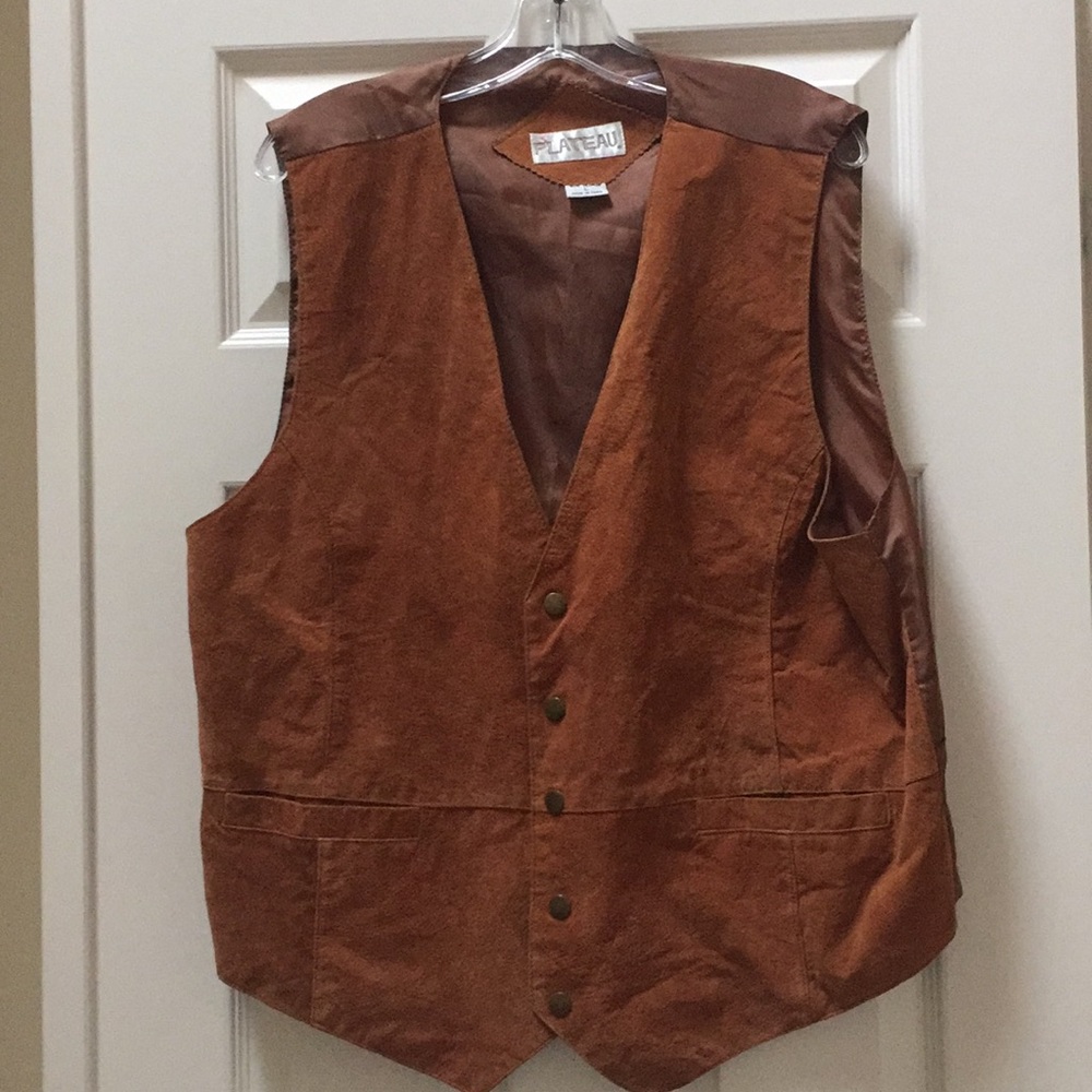 Men’s brown leather vest LOWEST PRICE!